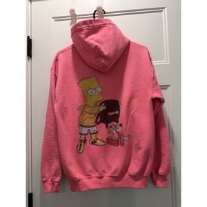 RICH DREAMS WRLD TOUR Pink Hoodie Mens S Bart Simpson Supreme Off White Hype